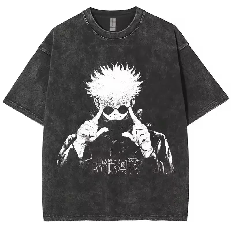 Gojo Satoru Vintage Washed Anime T-Shirt