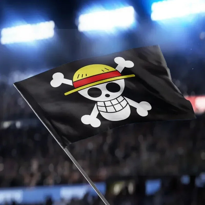 Anime One Piece Luffy Straw Hat Pirates Flag 90x150cm, Jolly Roger