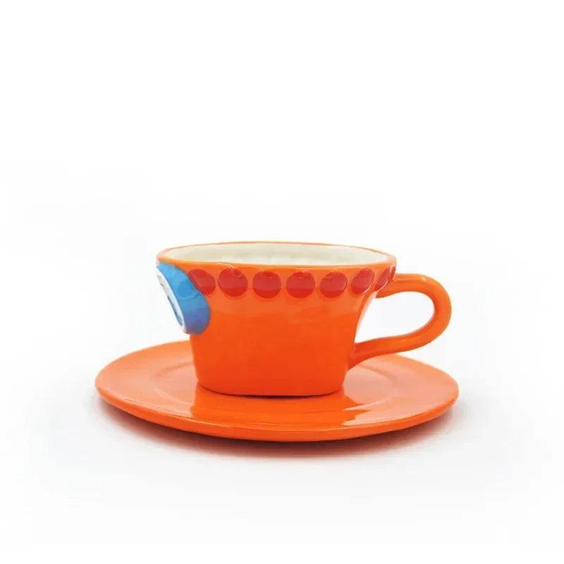 One Piece Luffy, Ace & Sabo Hat Coffee Mug with Saucer