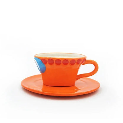 One Piece Luffy, Ace & Sabo Hat Coffee Mug with Saucer