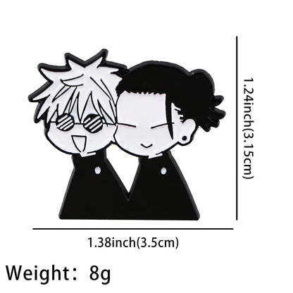4pcs Creative Anime Jujutsu Brooch Cute Gojo Satoru Itadori Yuji lapel