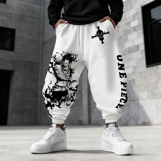 One Piece Portgas D. Ace Sweatpants | Y2K Streetwear Joggers