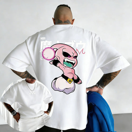 2026 New Dragon Ball Anime Cotton T-shirt Summer New Majin Buu Printed