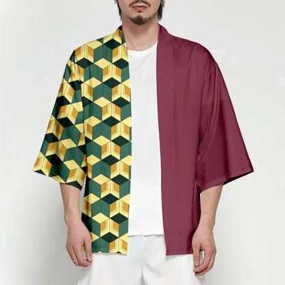 Tanjiro & Zenitsu Inspired Anime Haori Kimono Cardigan