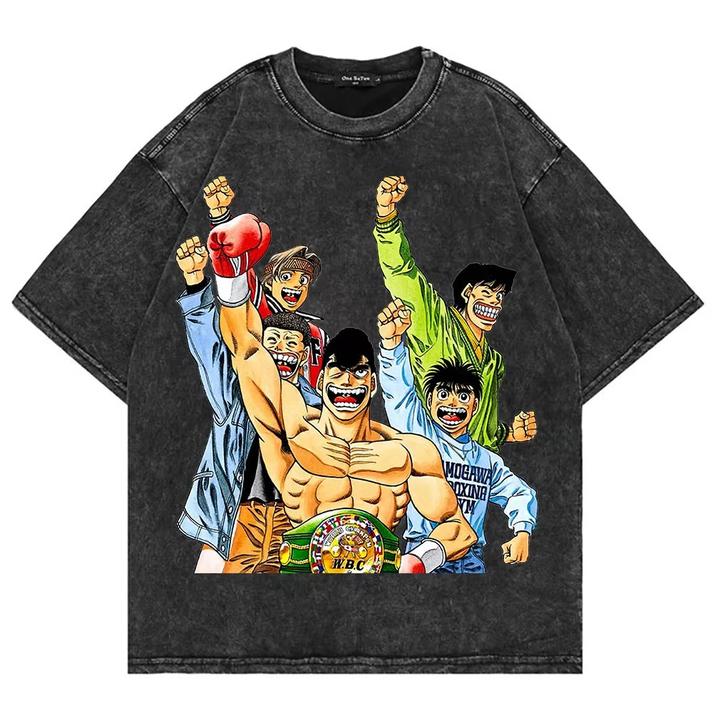 Hajime no Ippo Kamogawa Boxing Gym Vintage Washed Oversized T-Shirt
