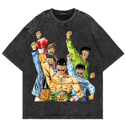 Hajime no Ippo Kamogawa Boxing Gym Vintage Washed Oversized T-Shirt
