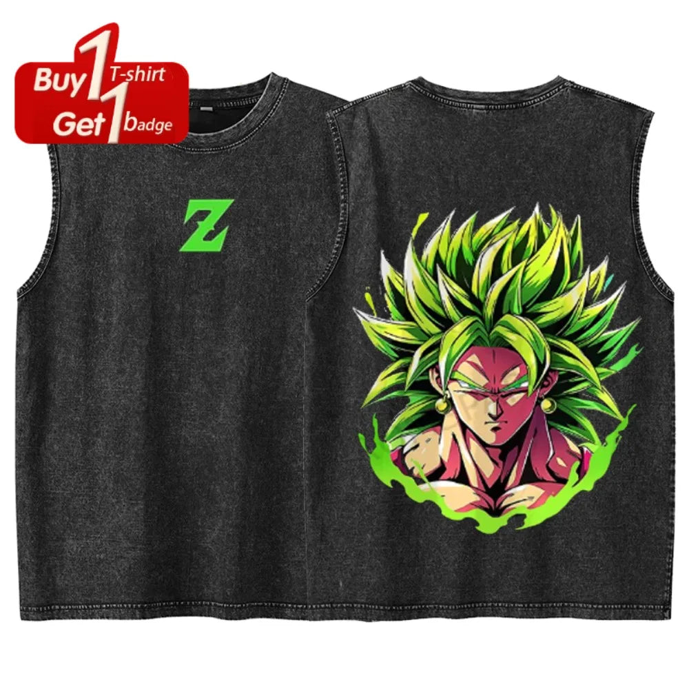 New Dragon Ball Broly Tank Tops Man Sleeveless Shirt Summer Anime Gym