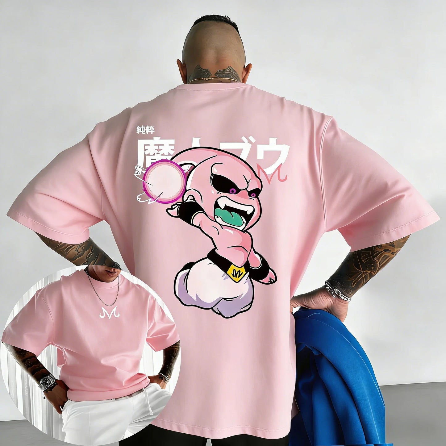 2026 New Dragon Ball Anime Cotton T-shirt Summer New Majin Buu Printed