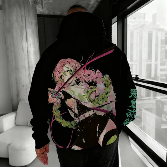 Demon Slayer Mitsuri Kanroji Hoodie – Anime Harajuku Oversized Pullover