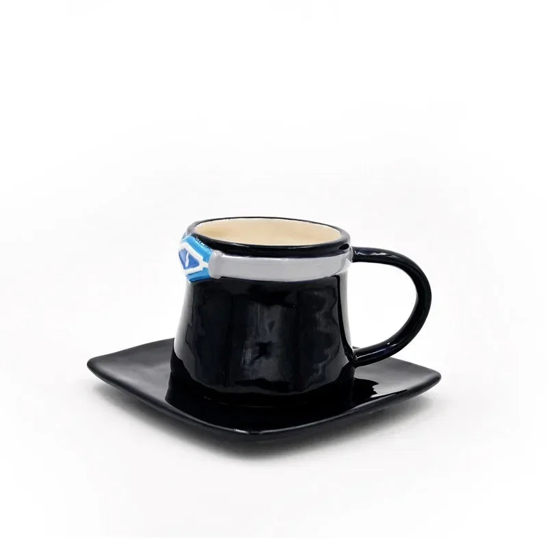 One Piece Luffy, Ace & Sabo Hat Coffee Mug with Saucer