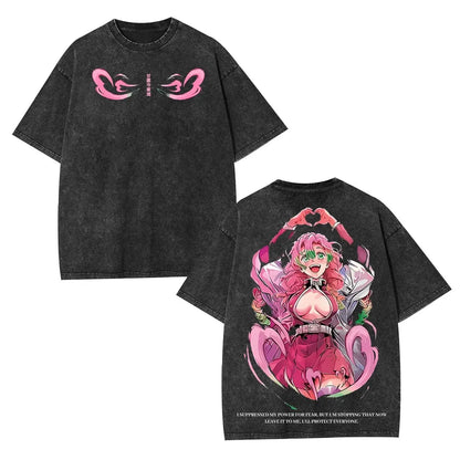 Harajuku Unisex Anime Demon Slayer Graphic T-Shirt Man Women Short