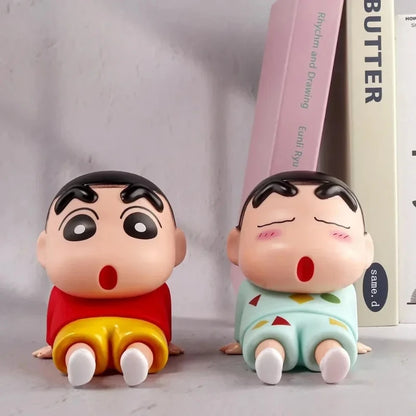 Crayon Shin-Chan Anime Figure Phone Holder Kawaii Desktop Ornaments