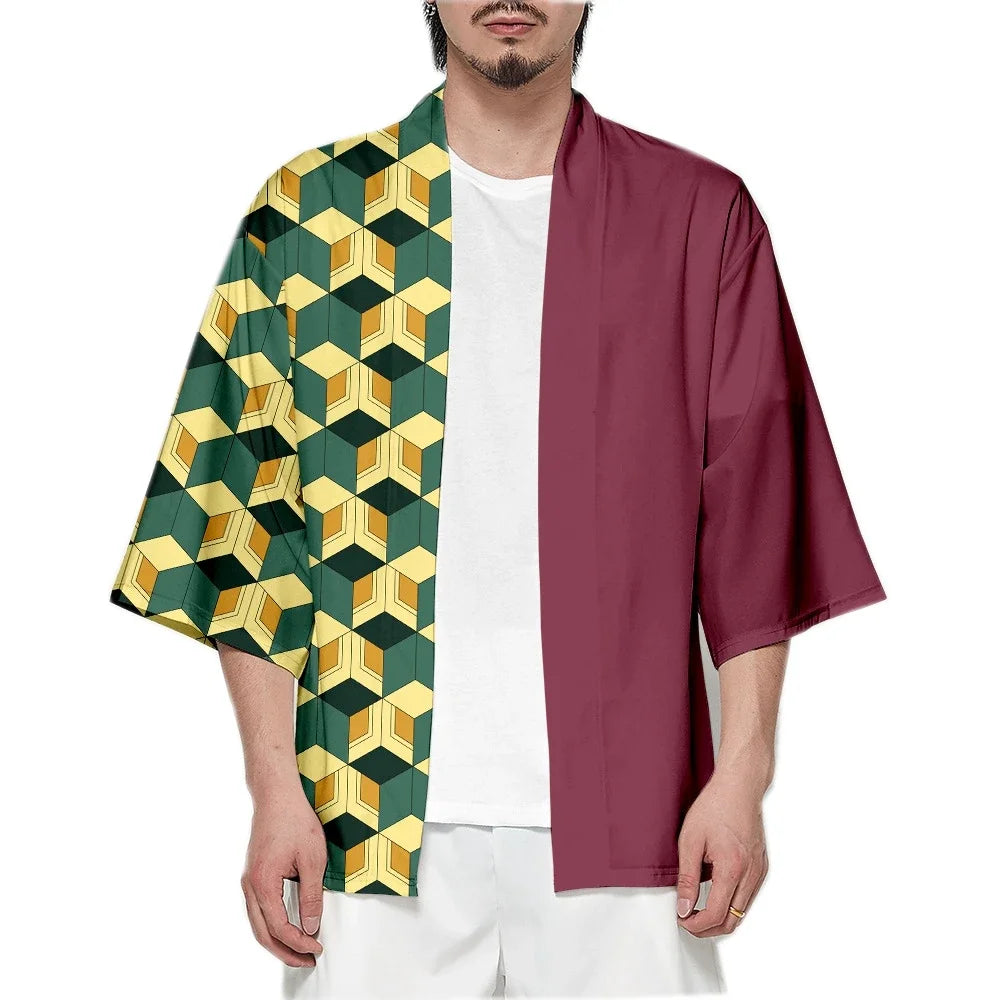 Tanjiro & Zenitsu Inspired Anime Haori Kimono Cardigan