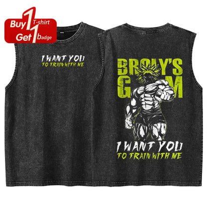 New Dragon Ball Broly Tank Tops Man Sleeveless Shirt Summer Anime Gym