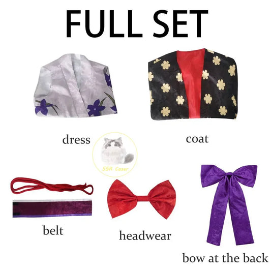 Nico Robin Wano Cosplay Costume Set with Wig