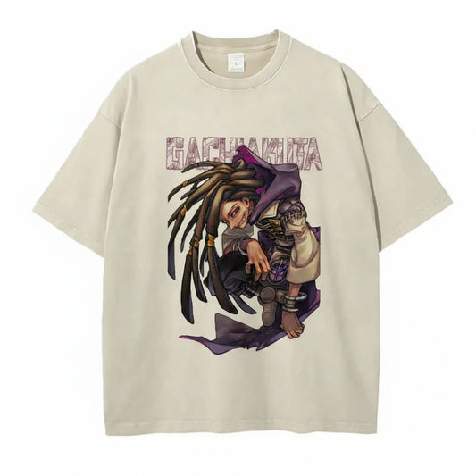 Gachiakuta Vintage Washed Oversized Anime T-Shirt Jabber