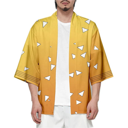 Tanjiro & Zenitsu Inspired Anime Haori Kimono Cardigan