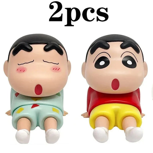 Crayon Shin-Chan Anime Figure Phone Holder Kawaii Desktop Ornaments
