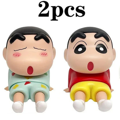 Crayon Shin-Chan Anime Figure Phone Holder Kawaii Desktop Ornaments