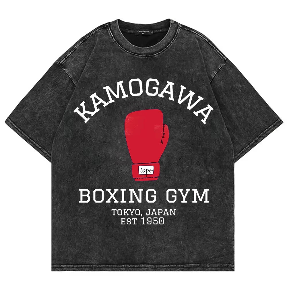 Hajime no Ippo Kamogawa Boxing Gym Vintage Washed Oversized T-Shirt