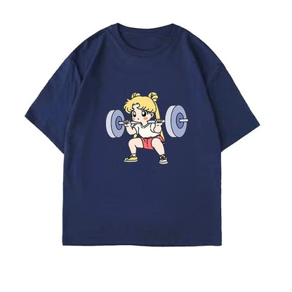 Sailor Moon Lifting Iron Fitness Women's T-Shirt Cotton Girl Children